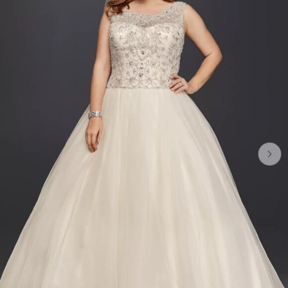 Oleg Cassini CV745 Size 14 Wedding Dress - Picture 1 of 7